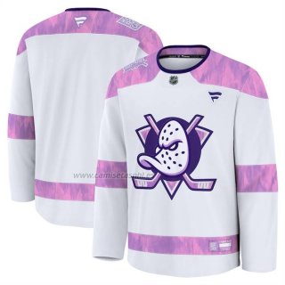 Camiseta Hockey Anaheim Ducks 2024 Fights Cancer Practica Blanco