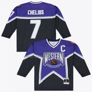 Camiseta Hockey All Star Game Chris Chelios 1997 Power Play Azul
