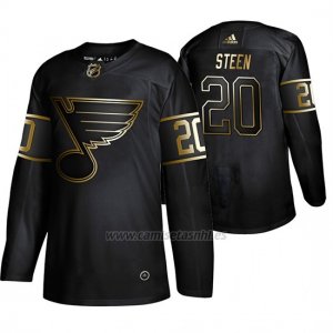 Camiseta St. Louis Blues Alexander Steen Golden Edition Autentico Negro