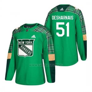 Camiseta New York Rangers David Desharnais 2018 St. Patrick's Day Verde