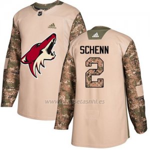 Camiseta Hockey Hombre Arizona Coyotes 2 Luke Schenn Camo Autentico 2017 Veterans Day Stitched