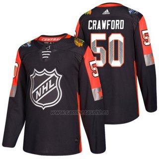 Camiseta Chicago Blackhawks Corey Crawford Nhl 2018 All Star Negro