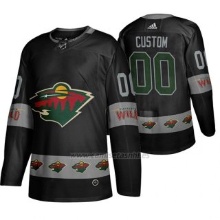 Camiseta Minnesota Wild Personalizada Breakaway Negro