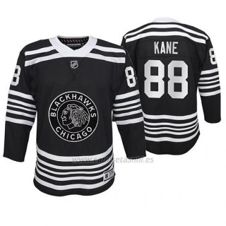 Camiseta Hockey Nino Chicago Blackhawks Patrick Kane Premier Alternato Negro