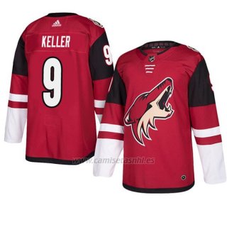 Camiseta Arizona Coyotes Clayton Keller Maroon Autentico Home