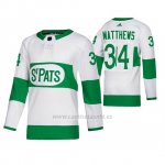 Camiseta Toronto St. Patricks Auston Matthews Road Adidas Blanco