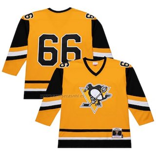 Camiseta Hockey Pittsburgh Penguins Mario Lemieux Mitchell & Ness 1984-85 Amarillo