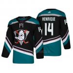 Camiseta Anaheim Ducks Adam Henrique Alternato 25th Aniversario Adidas Autentico Negro