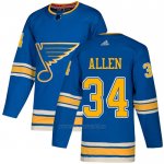 Camiseta Hockey St. Louis Blues 34 Jake Allen Alterno Autentico Azul
