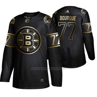Camiseta Boston Bruins Ray Bourque Golden Edition Retired Jugador Autentico Negro