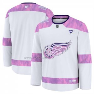 Camiseta Hockey Detroit Red Wings 2024 Fights Cancer Blanco