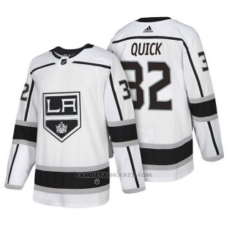 Camiseta Hockey Hombre Autentico Los Angeles Kings 32 Jonathan Quick Away 2018 Blanco