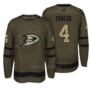 Camiseta Hockey Hombre Anaheim Ducks 4 Cam Fowler Verde Camo