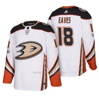 Camiseta Hockey Hombre Anaheim Ducks Patrick Eaves 18 2018 New Season Team Road Blanco