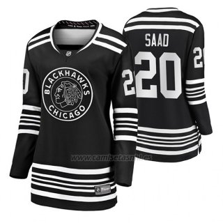 Camiseta Hockey Mujer Chicago Blackhawks Brandon Saad Premier Alternato Negro
