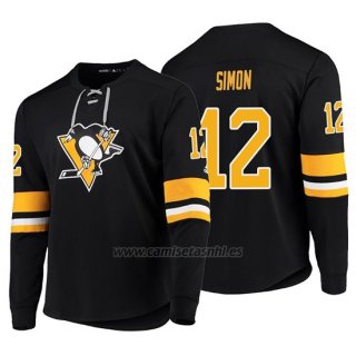 Camiseta Pittsburgh Penguins Dominik Simon Adidas Platinum Negro