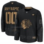 Camiseta Hockey Chicago Blackhawks 2024 Military Appreciation Personalizada Negro