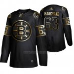 Camiseta Boston Bruins Brad Marchand Golden Edition Autentico Negro