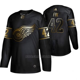 Camiseta Detroit Red Wings Martin Frk Golden Edition Autentico Negro