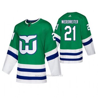 Camiseta Hockey Hartford Whalers Nino Niederreiter Autentico Heritage Verde
