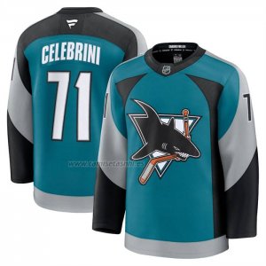 Camiseta Hockey San Jose Sharks Macklin Celebrini Alterno Premium Verde Camiseta Hockey San Jose Sharks Macklin Celebrini Alterno Premium Verde