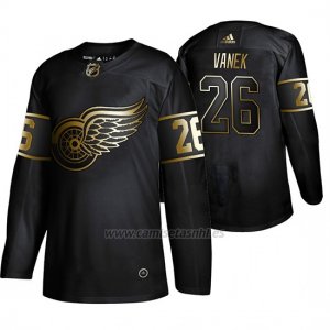 Camiseta Detroit Red Wings Thomas Vanek Golden Edition Autentico Negro