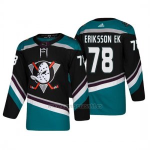 Camiseta Anaheim Ducks Olle Eriksson Ek Alternato 25th Aniversario Adidas Autentico Negro Third
