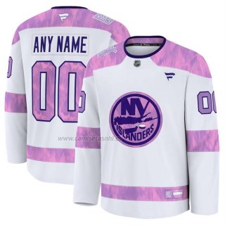 Camiseta Hockey New York Islanders 2024 Fights Cancer Personalizada Blanco