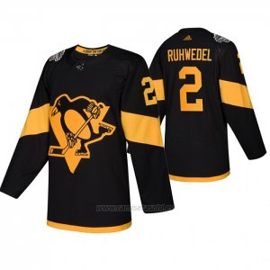 Camiseta Hockey Pittsburgh Penguins Chad Ruhwedel Autentico 2019 Stadium Series Negro