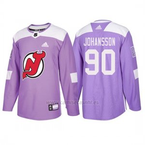 Camiseta New Jersey Devils Marcus Johansson Hockey Fights Cancer Violeta