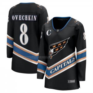 Camiseta Hockey Mujer Washington Capitals Alexander Ovechkin 50th Aniversario Breakaway Negro Camiseta Hockey Mujer Washington Capitals Alexander Ovechkin 50th Aniversario Breakaway Negro