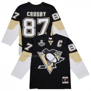 Camiseta Hockey Pittsburgh Penguins Sidney Crosby 2008-09 Captain Patch Power Play Negro
