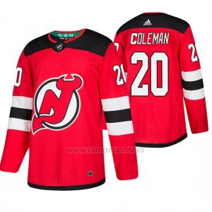 Camiseta New Jersey Devils Blake Coleman Primera Adidas Rojo