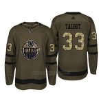 Camiseta Edmonton Oilers 33 Cam Talbot Camo Salute To Service