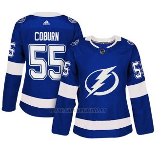 Camiseta Mujer Tampa Bay Lightning 55 Braydon Coburn Blue Adizero Jugador Home