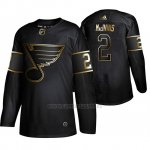Camiseta St. Louis Blues Al Macinnis Golden Edition Retired Jugador Autentico Negro