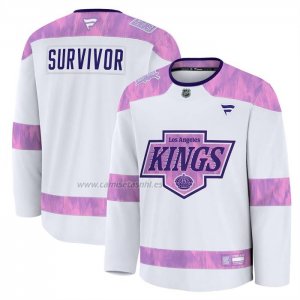 Camiseta Hockey Los Angeles Kings Hockey Fights Cancer Primera Blanco Camiseta Hockey Los Angeles Kings Hockey Fights Cancer Primera Blanco