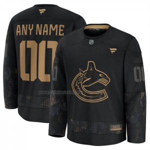 Camiseta Hockey Vancouver Canucks 2024 Military Appreciation Personalizada Negro