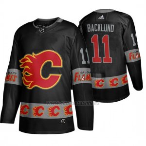 Camiseta Calgary Flames Mikael Backlund Breakaway Negro