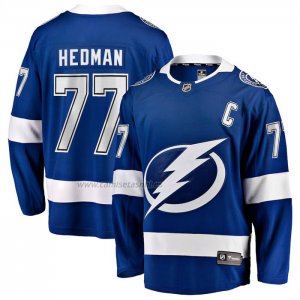 Camiseta Hockey Tampa Bay Lightning Victor Hedman Capitan Breakaway Azul