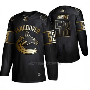 Camiseta Vancouver Canucks Bo Horvat Golden Edition Autentico Negro
