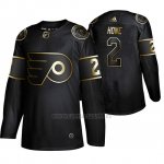 Camiseta Philadelphia Flyers Mark Howe Golden Edition Retired Jugador Autentico Negro