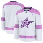 Camiseta Hockey Dallas Stars 2024 Fights Cancer Blanco