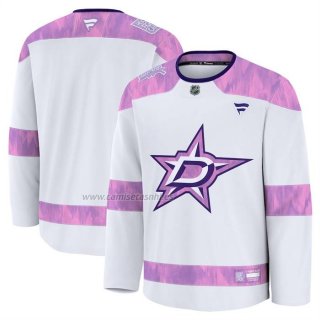 Camiseta Hockey Dallas Stars 2024 Fights Cancer Blanco