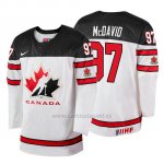 Camiseta Canada Team Connor Mcdavid 2018 Iihf World Championship Jugador Blanco