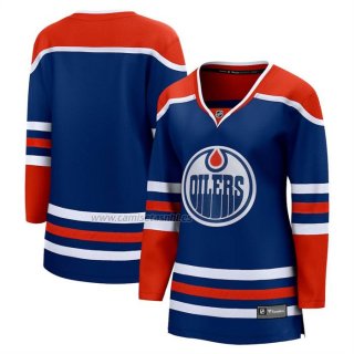 Camiseta Hockey Mujer Edmonton Oilers Primera Breakaway Blank Azul