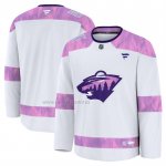 Camiseta Hockey Minnesota Wild 2024 Fights Cancer Blanco