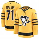 Camiseta Hockey Pittsburgh Penguins Evgeni Malkin Alterno Premium Amarillo