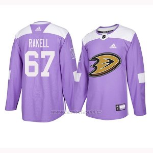 Camiseta Hockey Hombre Anaheim Ducks 67 Rickard Rakell Violeta