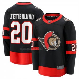 Camiseta Hockey Ottawa Senators Fabian Zetterlund Primera Breakaway Negro
